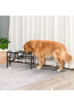 New 🔥 PawHut Double Stainless Steel Heavy Duty 🦮 Dog Food Bowl Elevated Pet Feeding Station 23 inches 😍 -Cheap PawHut Store Belk 380
