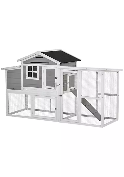 Brand new ๐ PawHut 76" Wooden Chicken Coop Outdoor Chicken House Poultry Hen Cage with Outdoor Run Nesting Box Removable Tray and Lockable Doors Grey ๐ 7 Brand new ๐ PawHut 76" Wooden Chicken Coop Outdoor Chicken House Poultry Hen Cage with Outdoor Run Nesting Box Removable Tray and Lockable Doors Grey ๐ - Image 5