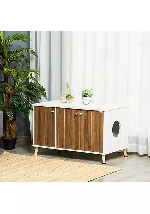 Wholesale โ๏ธ PawHut Cat Litter Box Enclosure Hidden Cat Furniture Cabinet Indoor End Table with Adjustable Shelf Magnetic Door White ๐ 6 Wholesale โ๏ธ PawHut Cat Litter Box Enclosure Hidden Cat Furniture Cabinet Indoor End Table with Adjustable Shelf Magnetic Door White ๐ - Image 4