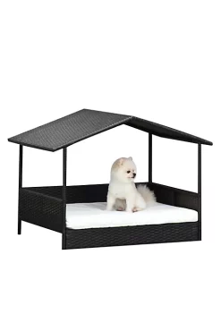 Best reviews of ❤️ PawHut Wicker 🦮 Dog House Raised Rattan Bed for Indoor/Outdoor with Cushion Lounge Cream 🔔 -Cheap PawHut Store Belk 449