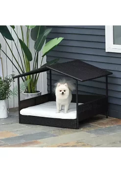 Best reviews of ❤️ PawHut Wicker 🦮 Dog House Raised Rattan Bed for Indoor/Outdoor with Cushion Lounge Cream 🔔 -Cheap PawHut Store Belk 450