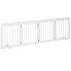 Brand new 🎉 PawHut Freestanding Pet Gate Wooden 🦮 Dog Barrier Folding Safety Fence with 4 Panel Support Feet up to 80.25" Long 24" Tall for Doorway Stairs White 😉 -Cheap PawHut Store Belk 457