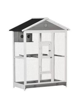 Coupon ๐ PawHut 64" Bird Cage Large Wooden Aviary for Budgie Canary Cockatiel with Standing Pole Nest Slide out Tray for Indoor Outdoor Grey ๐ฅฐ 11 Coupon ๐ PawHut 64" Bird Cage Large Wooden Aviary for Budgie Canary Cockatiel with Standing Pole Nest Slide out Tray for Indoor Outdoor Grey ๐ฅฐ -Cheap PawHut Store Belk 496