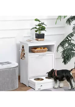 Best deal 🎉 PawHut Pet Feeder Station 🦮 Dog and Cat Food Storage Feeding Station Food Cabinet Pet Storage Organizer White 👍 -Cheap PawHut Store Belk 499