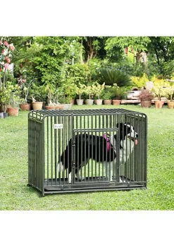 Coupon 😍 PawHut Heavy Duty 🐕 Dog Crate Foldable Pet Kennel Cage with All Steel Frame Removable Tray 4 Locking Wheels for Medium and Large 🐕 Dogs Dark Silver 😉 9 Coupon 😍 PawHut Heavy Duty 🐕 Dog Crate Foldable Pet Kennel Cage with All Steel Frame Removable Tray 4 Locking Wheels for Medium and Large 🐕 Dogs Dark Silver 😉 -Cheap PawHut Store Belk 509