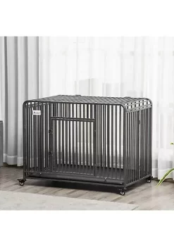 Coupon 😍 PawHut Heavy Duty 🐕 Dog Crate Foldable Pet Kennel Cage with All Steel Frame Removable Tray 4 Locking Wheels for Medium and Large 🐕 Dogs Dark Silver 😉 10 Coupon 😍 PawHut Heavy Duty 🐕 Dog Crate Foldable Pet Kennel Cage with All Steel Frame Removable Tray 4 Locking Wheels for Medium and Large 🐕 Dogs Dark Silver 😉 -Cheap PawHut Store Belk 510