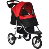 Best reviews of 🔥 PawHut Luxury One click Folding Pet Stroller 🐶 Dog/Cat Travel Carriage with Wheels Adjustable Canopy Zippered Mesh Window Door Red and Black 🎉 -Cheap PawHut Store Belk 512