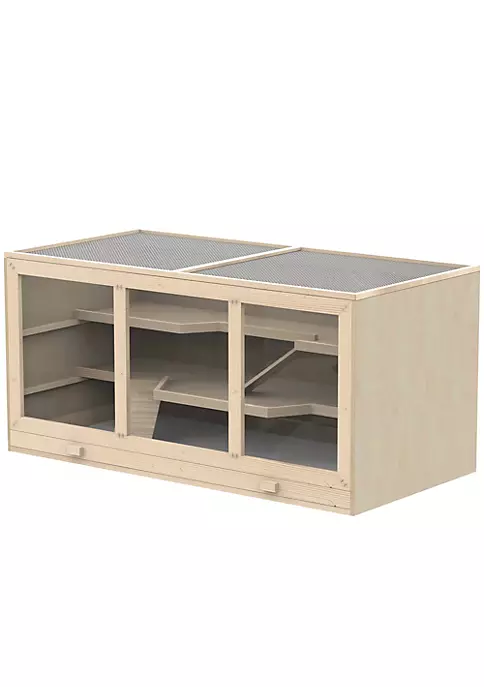 Cheapest ๐งจ PawHut Wooden Hamster Cage Hutch and Exercise Play House Pen with Large Lockable Opening Roof Door Natural Wood ๐ฅ 5 Cheapest ๐งจ PawHut Wooden Hamster Cage Hutch and Exercise Play House Pen with Large Lockable Opening Roof Door Natural Wood ๐ฅ - Image 3