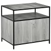 Cheapest 🔥 PawHut Wooden Cat Litter Box Enclosure Multipurpose Anti Tracking Pet Kitten House Indoor End Table with Magnetic Doors and Storage Shelves Grey 💯 -Cheap PawHut Store Belk 552