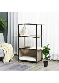 Budget 🧨 PawHut 48" Cat Activity Tower with 3 Climbing Levels 1 Condo and Removeable Cushions Grey/Black 🎉 -Cheap PawHut Store Belk 57