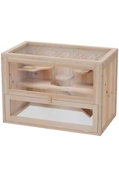 Coupon 🔥 PawHut 2 Level Hamster Cage and Small Animal Habitat for Rabbits Guinea Pigs and Chinchillas with Openable Roof and Window 🎉 -Cheap PawHut Store Belk 574