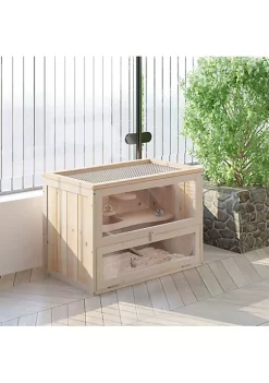 Coupon 🔥 PawHut 2 Level Hamster Cage and Small Animal Habitat for Rabbits Guinea Pigs and Chinchillas with Openable Roof and Window 🎉 -Cheap PawHut Store Belk 575