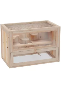 Coupon 🔥 PawHut 2 Level Hamster Cage and Small Animal Habitat for Rabbits Guinea Pigs and Chinchillas with Openable Roof and Window 🎉 -Cheap PawHut Store Belk 576