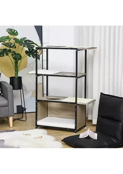 Budget 🧨 PawHut 48" Cat Activity Tower with 3 Climbing Levels 1 Condo and Removeable Cushions Grey/Black 🎉 -Cheap PawHut Store Belk 58