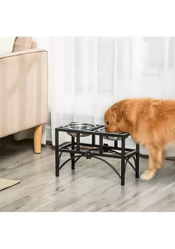 Best Pirce 🔥 PawHut Double Stainless Steel Heavy Duty 🐶 Dog Food Bowl Elevated Pet Feeding Station 17 inches ✨ -Cheap PawHut Store Belk 580