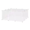 Hot Sale 👍 PawHut Pet Playpen DIY Small Animal Cage Open Enclosure Portable Plastic Fence 12 Panels for Kitten Bunny Chinchilla Guinea Pig White 18" x 14" ⌛ -Cheap PawHut Store Belk 582
