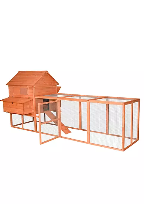 Outlet ๐ PawHut 145" Chicken Coop Large Chicken House Rabbit Hutch Wooden Poultry Cage Pen Garden and Backyard with Run and Inner Hen House Space โค๏ธ 5 Outlet ๐ PawHut 145" Chicken Coop Large Chicken House Rabbit Hutch Wooden Poultry Cage Pen Garden and Backyard with Run and Inner Hen House Space โค๏ธ - Image 3