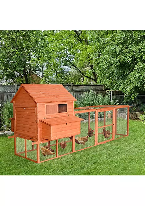 Outlet ๐ PawHut 145" Chicken Coop Large Chicken House Rabbit Hutch Wooden Poultry Cage Pen Garden and Backyard with Run and Inner Hen House Space โค๏ธ 6 Outlet ๐ PawHut 145" Chicken Coop Large Chicken House Rabbit Hutch Wooden Poultry Cage Pen Garden and Backyard with Run and Inner Hen House Space โค๏ธ - Image 4