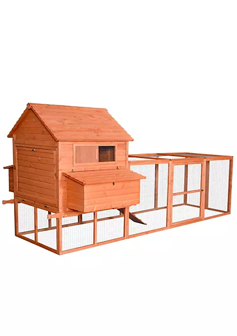 Outlet ๐ PawHut 145" Chicken Coop Large Chicken House Rabbit Hutch Wooden Poultry Cage Pen Garden and Backyard with Run and Inner Hen House Space โค๏ธ 7 Outlet ๐ PawHut 145" Chicken Coop Large Chicken House Rabbit Hutch Wooden Poultry Cage Pen Garden and Backyard with Run and Inner Hen House Space โค๏ธ - Image 5