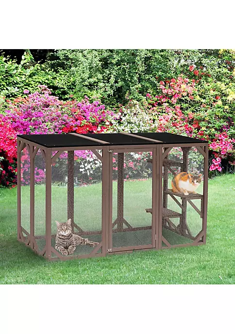 Top 10 ๐คฉ PawHut Cat Cage Indoor Outdoor Wooden Enclosure Pet House Small Animal Cage Hutch Suitable for Rabbit ๐ Dogs Kitten Crate Kennel with Waterproof Roof Multi Level Platforms Lock Brown ๐ 6 Top 10 ๐คฉ PawHut Cat Cage Indoor Outdoor Wooden Enclosure Pet House Small Animal Cage Hutch Suitable for Rabbit ๐ Dogs Kitten Crate Kennel with Waterproof Roof Multi Level Platforms Lock Brown ๐ - Image 4