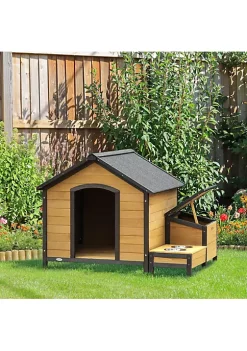 Top 10 ✨ PawHut Wooden Outdoor 🦮 Dog House Cabin Style Pet House with Feeding Bowls Asphalt Roof Storage Box for 🦮 Dogs Up To 66 Lbs. Natural 💯 10 Top 10 ✨ PawHut Wooden Outdoor 🦮 Dog House Cabin Style Pet House with Feeding Bowls Asphalt Roof Storage Box for 🦮 Dogs Up To 66 Lbs. Natural 💯 -Cheap PawHut Store Belk 640
