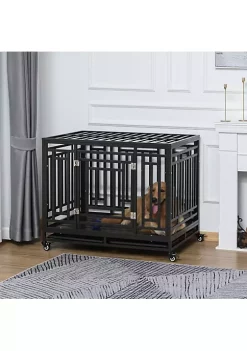 Best reviews of ⌛ PawHut Heavy Duty Steel 🐶 Dog Kennel with Caster Wheels and 1 Door for Convenient Access Anti Pinching Floor Black 💯 -Cheap PawHut Store Belk 645