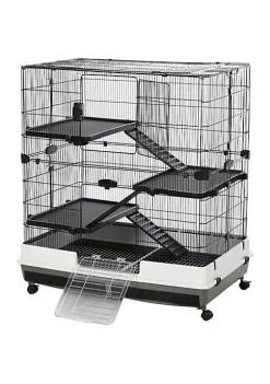Budget 🔥 PawHut Rolling Small Animal Rabbit Cage for Bunny Chinchillas and Gerbils with a Large Living Space 39.25'' x 25'' x 43'' ⭐ -Cheap PawHut Store Belk 651
