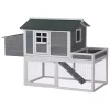Wholesale 😀 PawHut 63" Chicken Coop Wooden Chicken House Rabbit Hutch Poultry Cage Hen Pen Backyard with Garden Box Run Area Nesting Box Grey 🎁 -Cheap PawHut Store Belk 652