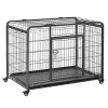 Best deal 🤩 PawHut Folding Design Heavy Duty Metal 🐶 Dog Cage Crate and Kennel with Removable Tray ａｎｄ Cover and 4 Locking Wheels Indoor/Outdoor 43" x 28" x 30" ✔️ -Cheap PawHut Store Belk 662