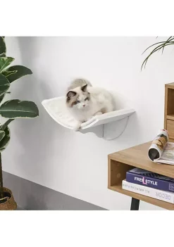 Top 10 🥰 PawHut Wood Wall Mounted Cat Shelves Curved Kitten Bed Cat Perch Climber with Fleece Top 16.25" x 11" x 8.25" White 🔔 -Cheap PawHut Store Belk 67
