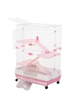 Best Sale 🔔 PawHut 43”L 4 Level Indoor Small Animal Cage Rabbit Hutch Multi Activity Exercise Centre with Universal Wheels Brakes Slide out Tray Pink 🎉 9 Best Sale 🔔 PawHut 43”L 4 Level Indoor Small Animal Cage Rabbit Hutch Multi Activity Exercise Centre with Universal Wheels Brakes Slide out Tray Pink 🎉 -Cheap PawHut Store Belk 679