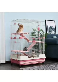 Best Sale 🔔 PawHut 43”L 4 Level Indoor Small Animal Cage Rabbit Hutch Multi Activity Exercise Centre with Universal Wheels Brakes Slide out Tray Pink 🎉 10 Best Sale 🔔 PawHut 43”L 4 Level Indoor Small Animal Cage Rabbit Hutch Multi Activity Exercise Centre with Universal Wheels Brakes Slide out Tray Pink 🎉 -Cheap PawHut Store Belk 680