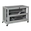 Promo 💯 PawHut Wooden Hamster Cage Mice Rodent Small Animals Kit Hutch 3 Tiers Exercise Play House with Wheels Bottom Tray 39" x 19" x 27.25" Light Grey 🔔 -Cheap PawHut Store Belk 682