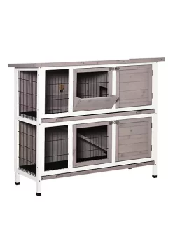Best reviews of ✔️ PawHut 48" 2 Tier Rabbit Hutch Bunny Cage Guinea Pig Cage Bunny Run Indoor Outdoor Small Animal House with Opening Top and Slide out Tray 🌟