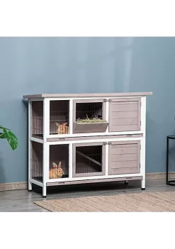 Best reviews of ✔️ PawHut 48" 2 Tier Rabbit Hutch Bunny Cage Guinea Pig Cage Bunny Run Indoor Outdoor Small Animal House with Opening Top and Slide out Tray 🌟 -Cheap PawHut Store Belk 690