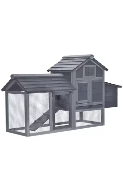 Cheapest 🧨 PawHut 59" Chicken Coop Wooden Chicken House Rabbit Hutch Poultry Cage Hen Pen Backyard with Nesting Box Grey 🎁 -Cheap PawHut Store Belk 7