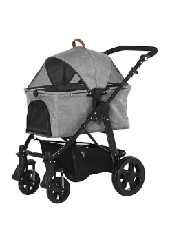 Outlet 😀 PawHut 🐕 Dog Stroller with Adjustable Canopy Safety Leashes and Carrying Bag Grey 😍