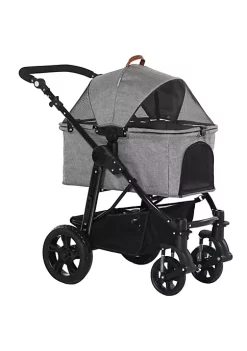 Outlet 😀 PawHut 🐕 Dog Stroller with Adjustable Canopy Safety Leashes and Carrying Bag Grey 😍 -Cheap PawHut Store Belk 729
