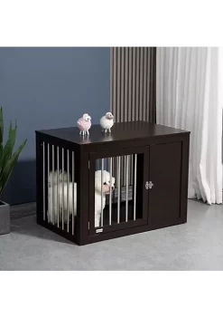 Deals 🎉 PawHut Furniture Style Indoor 🐶 Dog Crate End Table Pet Cage Kennel with Double Doors and Locks for Medium 🐶 Dogs Coffee ✨ -Cheap PawHut Store Belk 750