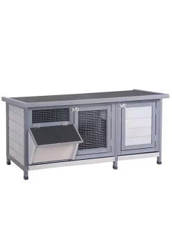 Best reviews of 🧨 PawHut Wooden Outdoor Bunny Rabbit Hutch with 2 Large Customizable Run Areas and a Cozy Main House Feeding Trough Grey 🤩