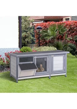 Best reviews of 🧨 PawHut Wooden Outdoor Bunny Rabbit Hutch with 2 Large Customizable Run Areas and a Cozy Main House Feeding Trough Grey 🤩 -Cheap PawHut Store Belk 764