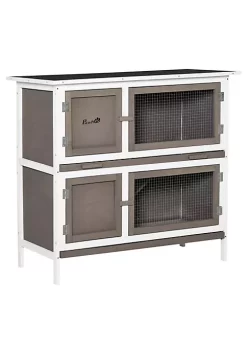 Wholesale 👏 PawHut 36" 2 Tier Rabbit Hutch Guinea Pig Cage Bunny Run Indoor Outdoor Small Animal House with Opening Top and Slide out Tray Brown ⌛