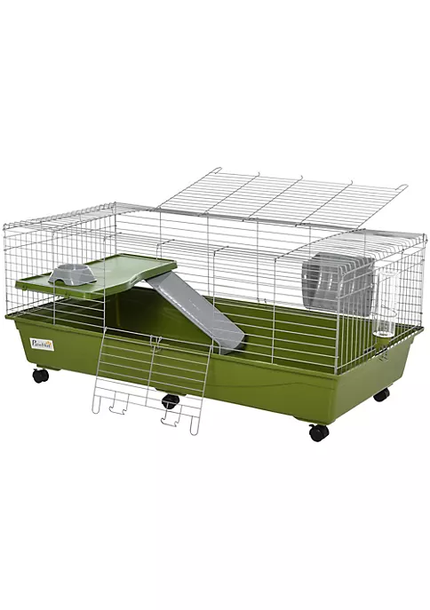 Outlet ๐ PawHut 47" Small Animal Cage Chinchilla Guinea Pig Hutch Pet House with Platform Ramp Food Dish Wheels and Water Bottle ๐ 4 Outlet ๐ PawHut 47" Small Animal Cage Chinchilla Guinea Pig Hutch Pet House with Platform Ramp Food Dish Wheels and Water Bottle ๐ - Image 2