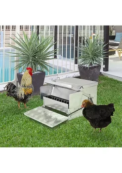 New 🤩 PawHut 30 lbs Capacity Automatic Chicken Poultry Feeder with a Galvanized Steel and Aluminium Build Weatherproof Design ⭐ -Cheap PawHut Store Belk 810
