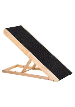 Brand new 🌟 PawHut Elevated Pet Ramp for 🐶 Dogs and Cats Foldable and Height Adjustable with Non slip Finish Pine 35"L x 16"W x 24"H Black 🎁