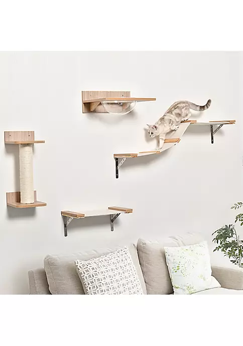 Buy ๐ PawHut Indoor Cat Activity Tree 4 Piece Set Mounted Pet Climbing Perches Kitten Center with Feeding Station Hammock Stairs Scratching Post Jumping Platform Beige โ๏ธ 5 Buy ๐ PawHut Indoor Cat Activity Tree 4 Piece Set Mounted Pet Climbing Perches Kitten Center with Feeding Station Hammock Stairs Scratching Post Jumping Platform Beige โ๏ธ - Image 3
