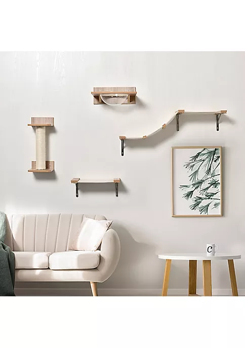 Buy ๐ PawHut Indoor Cat Activity Tree 4 Piece Set Mounted Pet Climbing Perches Kitten Center with Feeding Station Hammock Stairs Scratching Post Jumping Platform Beige โ๏ธ 6 Buy ๐ PawHut Indoor Cat Activity Tree 4 Piece Set Mounted Pet Climbing Perches Kitten Center with Feeding Station Hammock Stairs Scratching Post Jumping Platform Beige โ๏ธ - Image 4