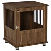 Wholesale ❤️ PawHut Furniture 🐶 Dog Kennel Wooden End Table Small Pet Crate with Magnetic Door Indoor Crate Animal Cage Brown 😀