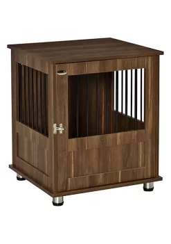 Wholesale ❤️ PawHut Furniture 🐶 Dog Kennel Wooden End Table Small Pet Crate with Magnetic Door Indoor Crate Animal Cage Brown 😀