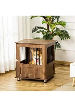 Wholesale ❤️ PawHut Furniture 🐶 Dog Kennel Wooden End Table Small Pet Crate with Magnetic Door Indoor Crate Animal Cage Brown 😀 -Cheap PawHut Store Belk 844